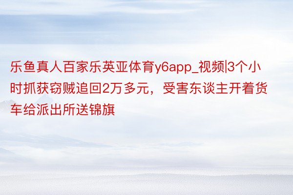乐鱼真人百家乐英亚体育y6app_视频|3个小时抓获窃贼追回2万多元，受害东谈主开着货车给派出所送锦旗