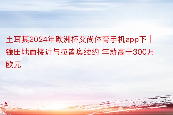 土耳其2024年欧洲杯艾尚体育手机app下 | 镰田地面接近与拉皆奥续约 年薪高于300万欧元