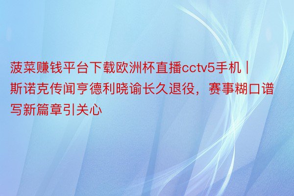 菠菜赚钱平台下载欧洲杯直播cctv5手机 | 斯诺克传闻亨德利晓谕长久退役，赛事糊口谱写新篇章引关心