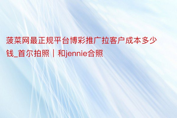 菠菜网最正规平台博彩推广拉客户成本多少钱_首尔拍照｜和jennie合照