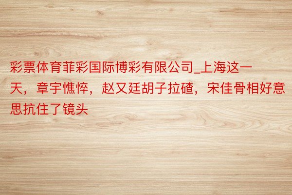 彩票体育菲彩国际博彩有限公司_上海这一天,章宇憔悴,赵又廷胡子拉碴,宋佳骨相好意思抗住了镜头
